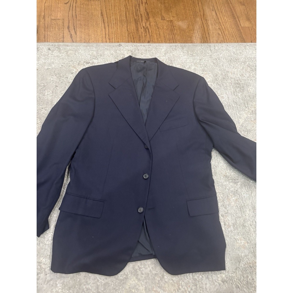 Hugo Boss Baldessarini 44R Navy Pinstripe Sport Coat Blazer Super 120 Wool